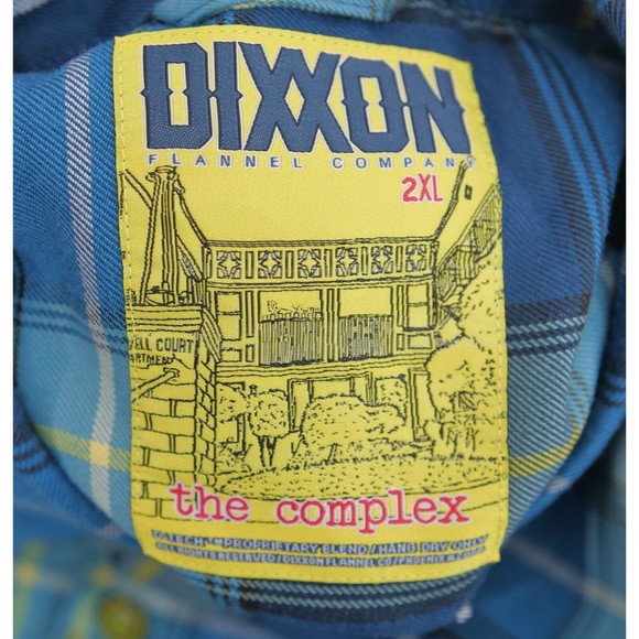 Dixxon Flannel Co “The‎ Complex” Men's Shirt Size 2XL Blue plaid button up - Picture 9 of 10